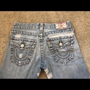 True Religion Distressed Straight Leg 33.5” inseam